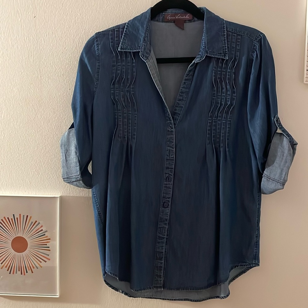 Gloria Vanderbilt Denim Long Sleeve Top